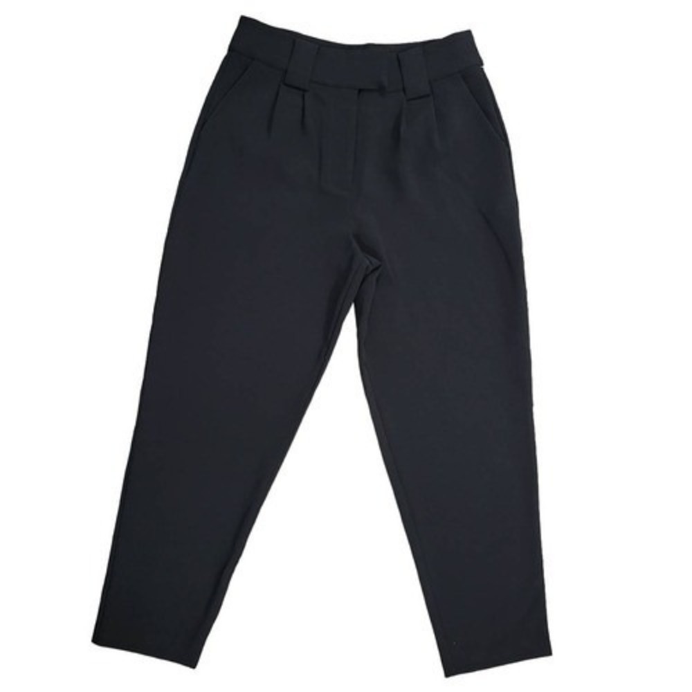 JustFab Black Pleated Ankle Pants High Waisted Trousers Women Size L